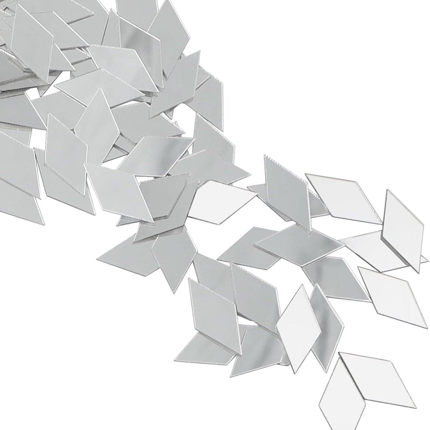 DARENYI 300PCS Diamond Shape Mirror Mosaic Tiles for Craft, Mini Rhombus Mirror Pieces Self-Adhesive Acrylic Mirrors Sheets Mosaic Pieces Flexible Craft Mirrors Bulk for DIY Projects Wall Decor