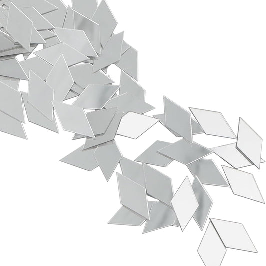 DARENYI 300PCS Diamond Shape Mirror Mosaic Tiles for Craft, Mini Rhombus Mirror Pieces Self-Adhesive Acrylic Mirrors Sheets Mosaic Pieces Flexible Craft Mirrors Bulk for DIY Projects Wall Decor