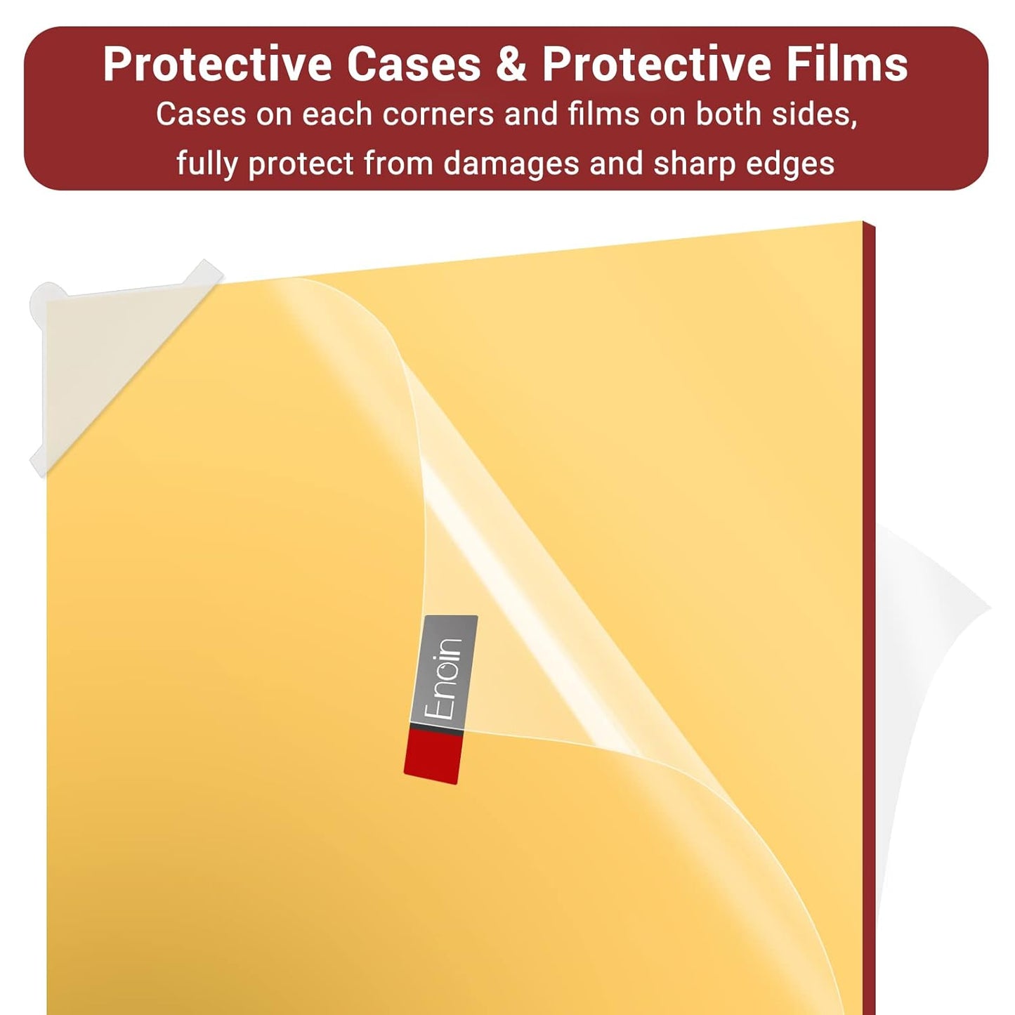 Enoin 2pcs 12 x 16 inch Gold Acrylic Sheet - Cut to Size Plexiglass Sheets 1/8 inch Thick, Small Wall Mirrors for Wall Decor DIY Craft Acrylic Sign