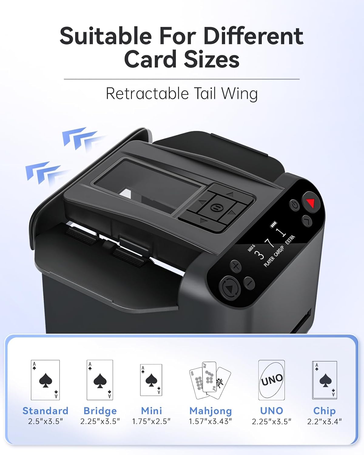 Automatic Card Shuffler and Dealer 2-in-1, 2 Deck 360° Rotating Dealing Machine for 12 Players, 4 Drawing Remotes, Rechargeable Playing Card Shuffler Machine for UNO, Poker, Phase 10