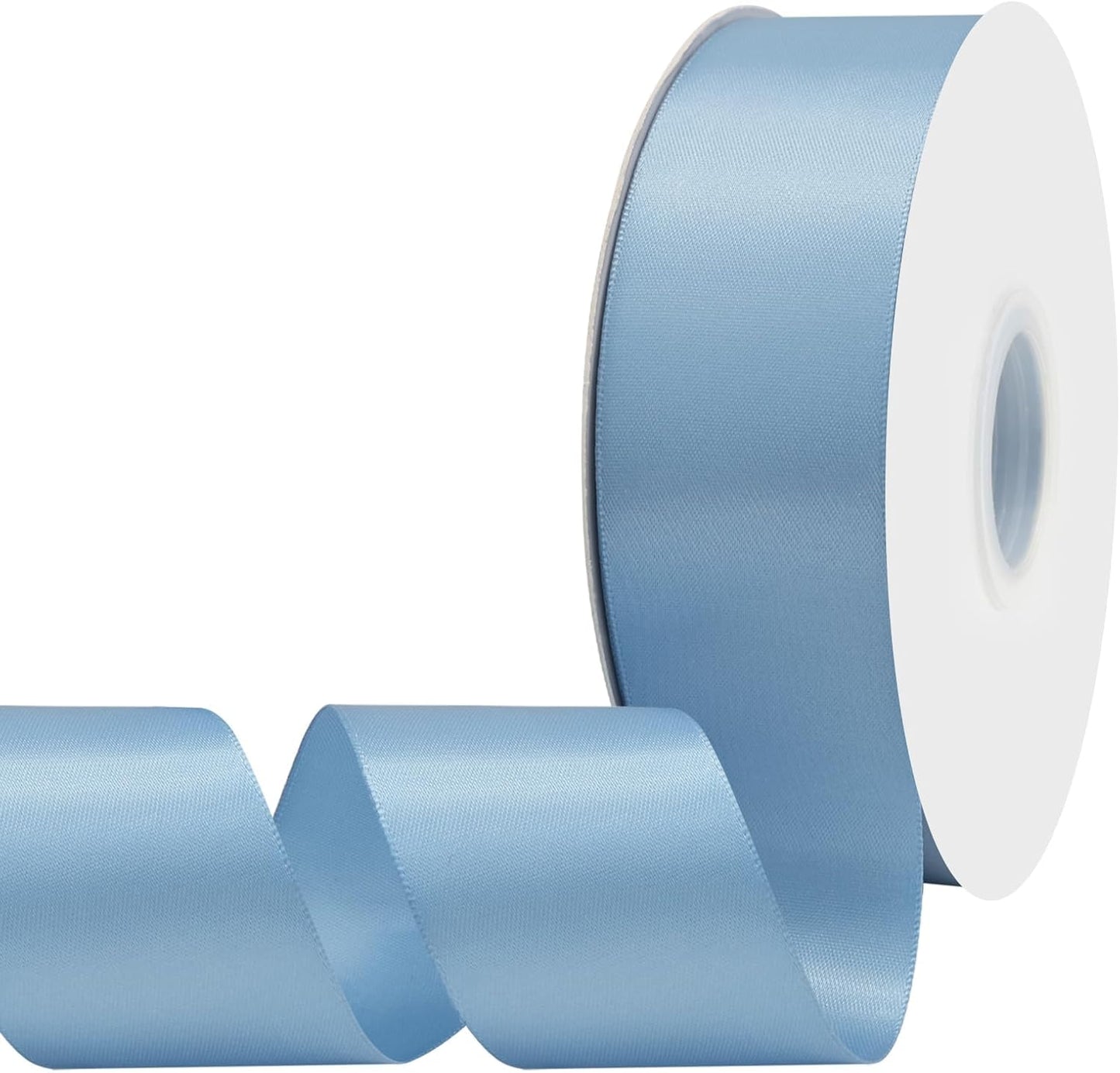 Dusty Blue Satin Ribbon 1-1/2" X 50 Yards Solid Color Double Faced Ribbons Perfect for Crafts Wedding Decor Bow Making Arts Sewing and More