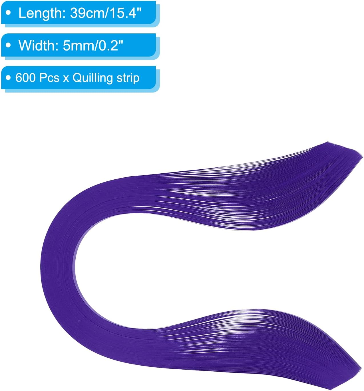 PATIKIL Quilling Strips Paper 600pcs 5mm 39cm Origami Paper Quilling Kits for Art DIY Hand Craft Christmas, Dark Purple
