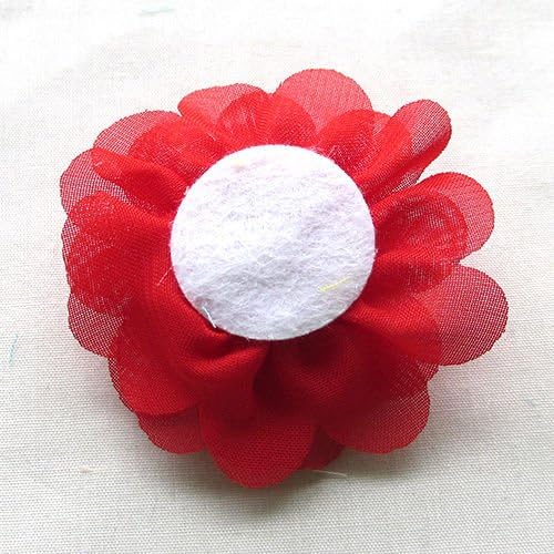Chenkou Craft 12PCS Big 55MM Organza Ribbon Bows Flowers Appliques Wedding Party Decoration