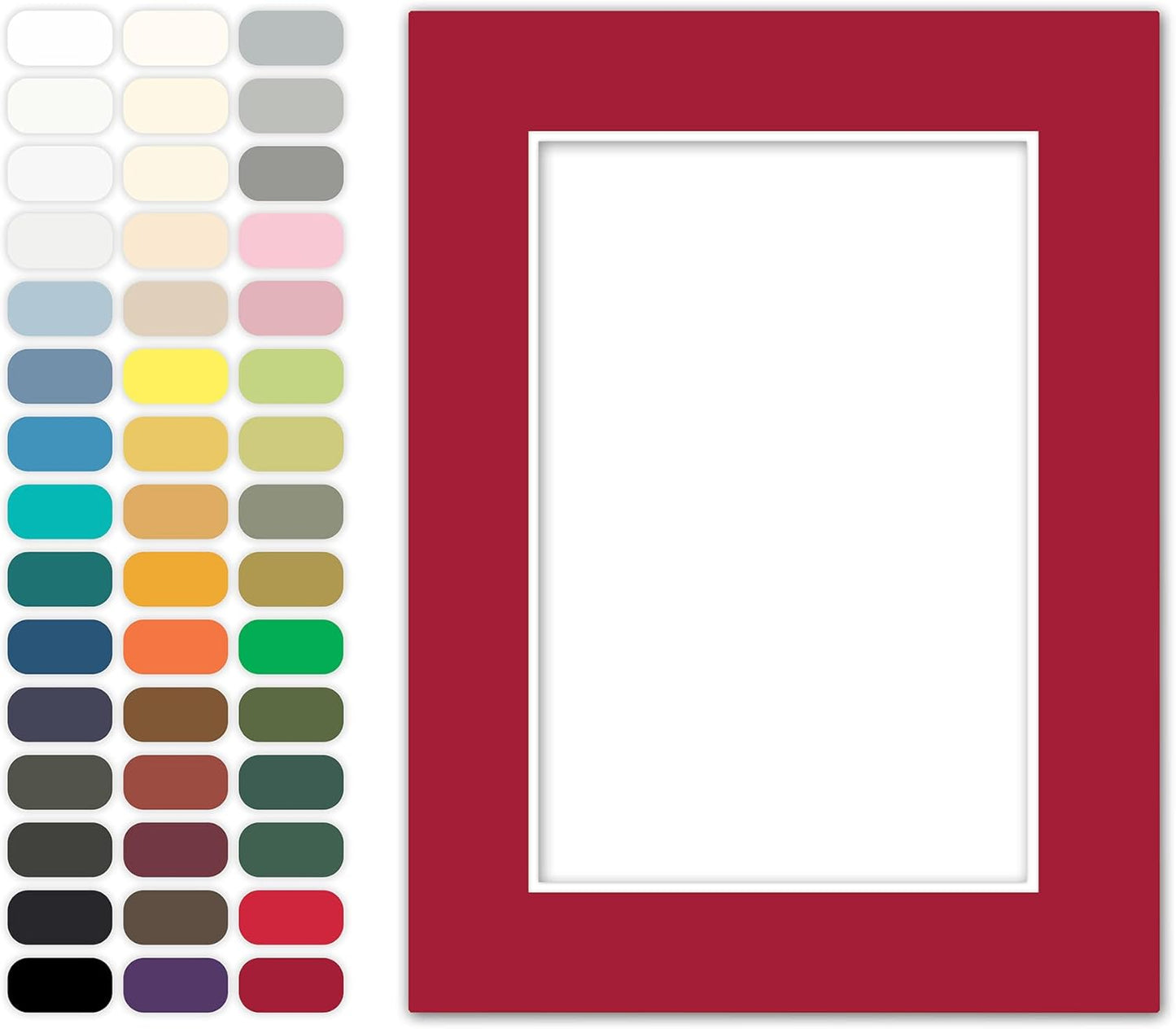Poster Master Deep Red Matboard – 4-Ply Acid-Free Picture Mat Board with 45° Beveled Cut, Made in USA, Custom Cut to Any Size, 1/16" Thickness for Framing & Displays