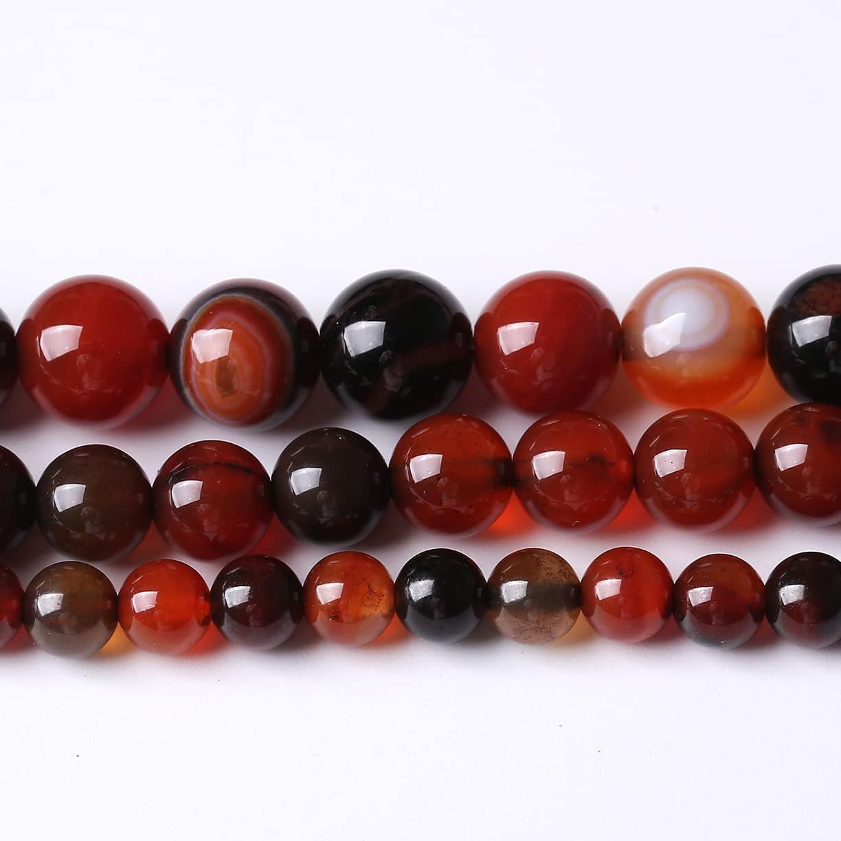 32PCS 12MM Red Persian Agate Stone Beads Energy Healing Beads for DIY Jewelry Bracelet Necklace Making for Jewelry Making15Inch