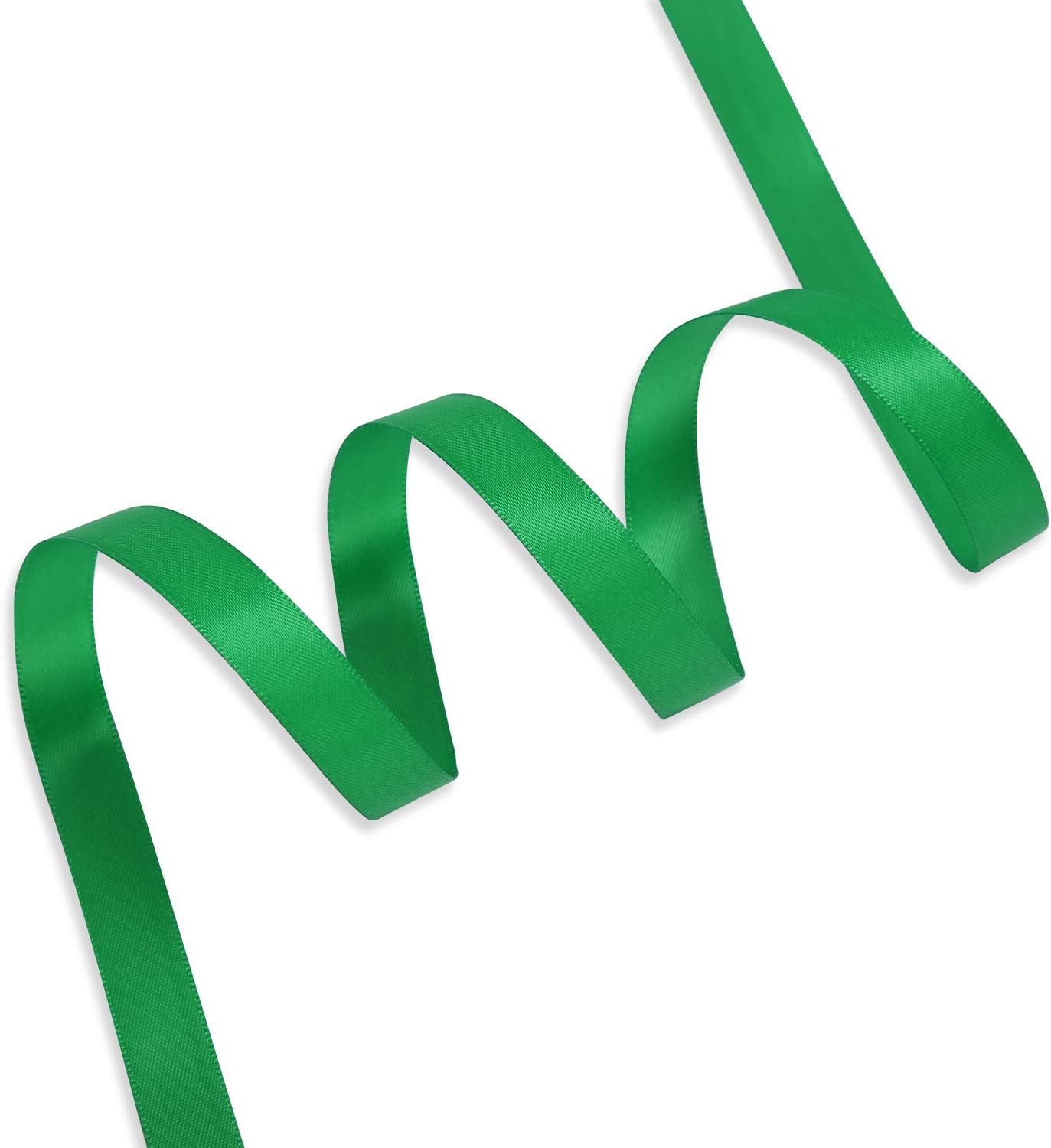 Humphrey's Craft 1/2 Inch Fern Green Double Faced Satin Ribbon - 50 Yards Variety of Color for Crafts Gift Wrapping Bows Bouquet Decoration Sewing Christmas Tree Wedding Invitation Card.