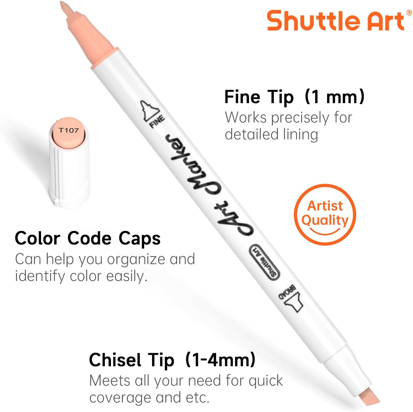 Shuttle Art 30 Colors Skin Tone&Hair Art Markers, Dual Tip Alcohol Based Flesh Color Marker Pen Set Contains 1 Blender Perfect for Kids & Adults Portrait,Comic, Anime, Manga, Illustration