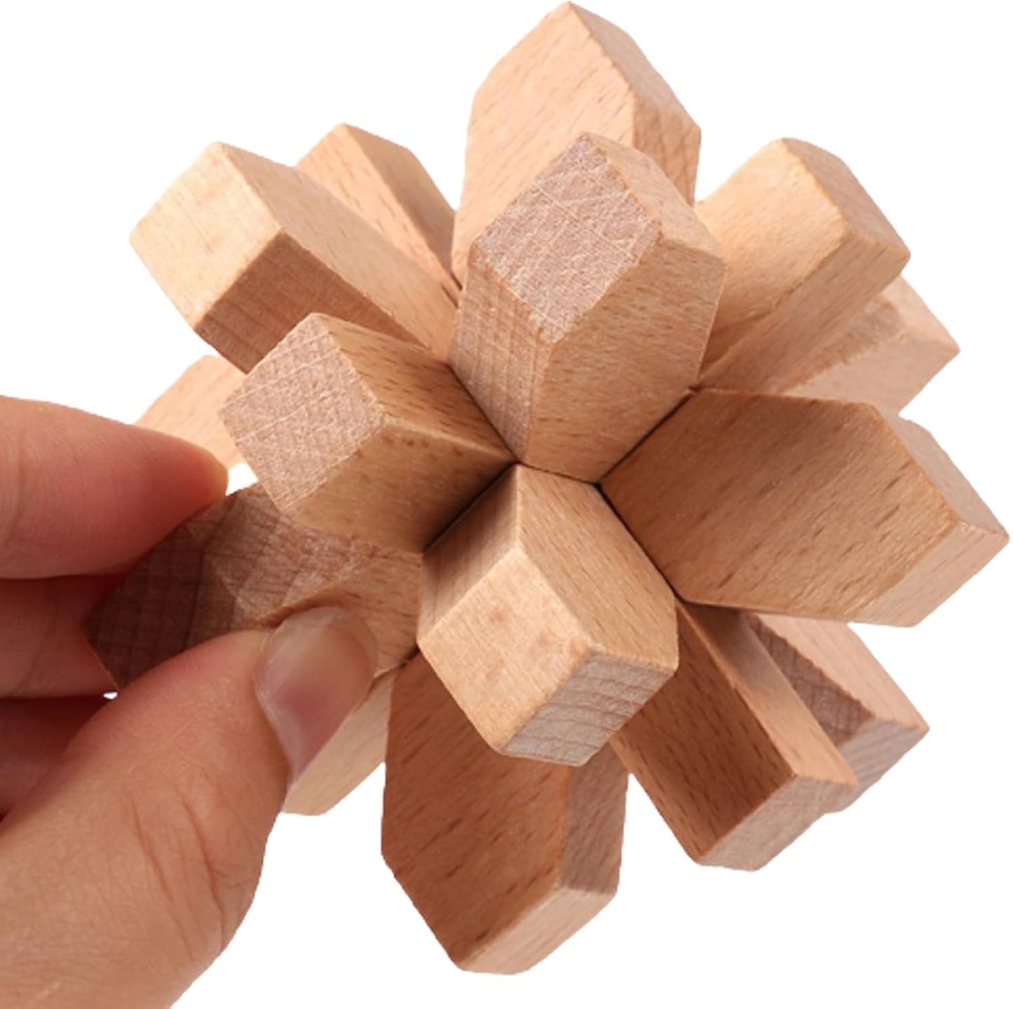 VolksRose 15pcs Wooden Brain Teaser Puzzles, IQ Challenge Puzzle Games, Logic Mind Puzzle Box Lock Toy Disentanglement 3D Small Brain Puzzle Gift Set for Adults Teenagers Kids, 1.8inch 4.5cm