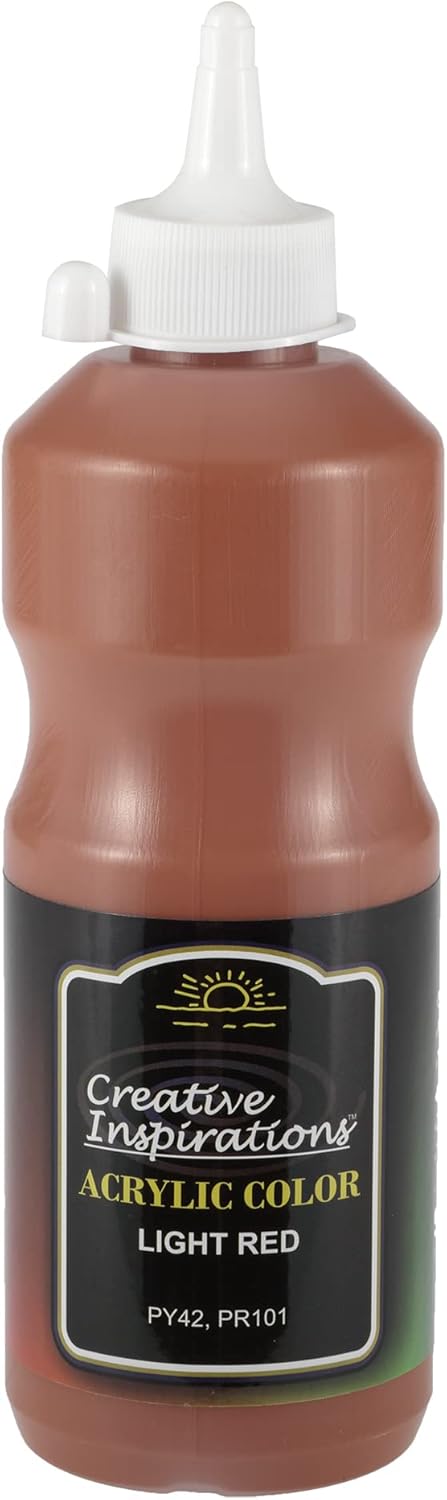 Creative Inspirations Acrylic Paint - Light Red - 500 mL Bottle - Smooth & Creamy Consistency, Vibrant Pigmentation, Great Coverage for Artists - Clean Up with Soap & Water