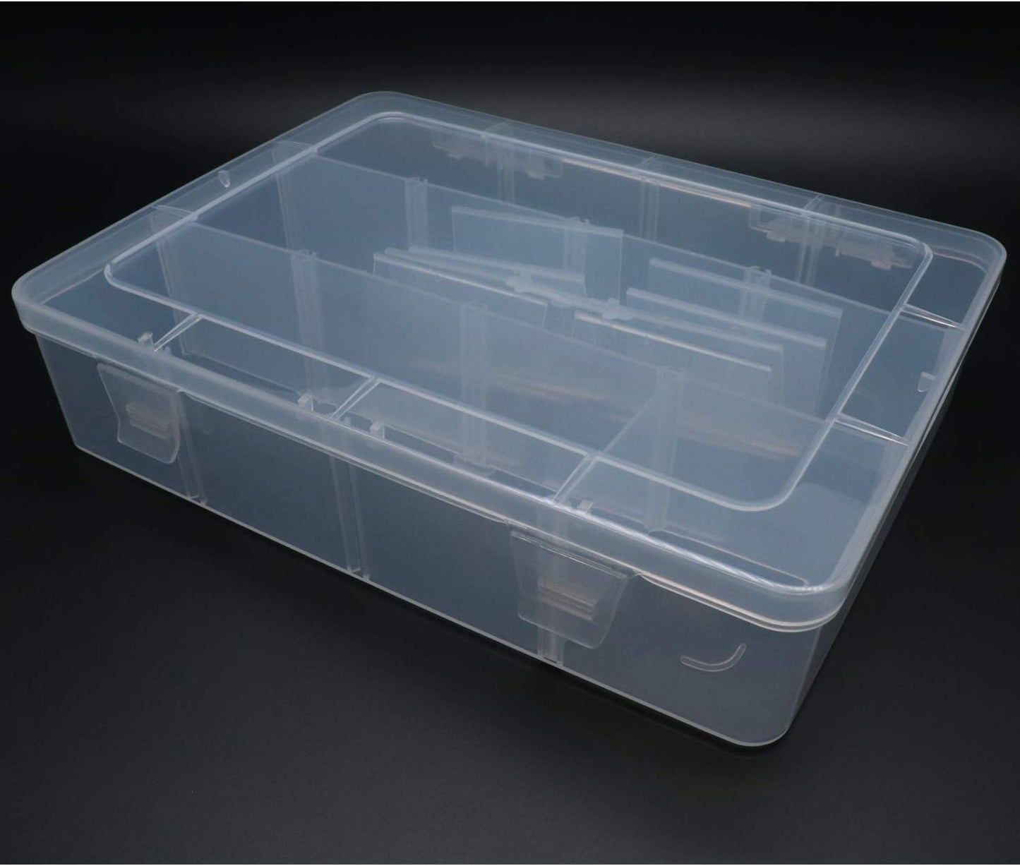 Xiaoyztan Clear Plastic Organizer, 12 Grids with Adjustable Dividers, Jewelry Box Bead Storage Container for Small Parts, Fishing Tackle, DIY Crafts, and Earrings