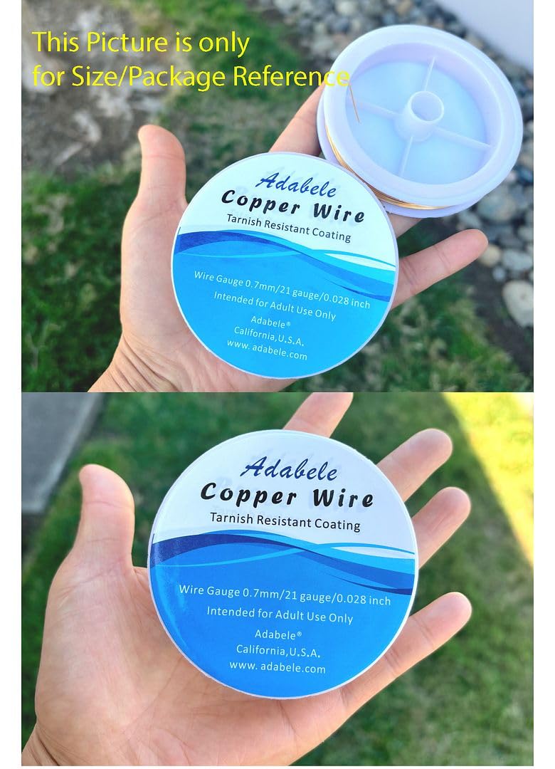 Adabele 164 Feet Premium Tarnish Resistant Round Bare Raw Jewelry Copper Wire Beading Wire Spool Bulk (0.7mm/21 Gauge) for DIY Craft Jewelry Making BF287-7