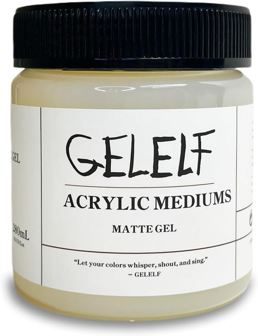 Acrylic Matt Medium, Transparent Acrylic Paint, Professional Matte Gel Medium for Gel Plate Printing Art, 280mL, 9.5-oz