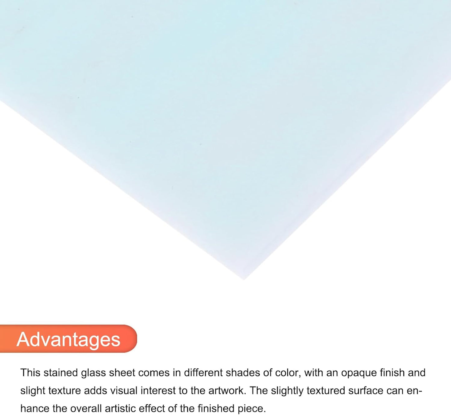 MECCANIXITY 2 Pcs Stained Glass Sheet Mosaic Tile 7.9 Inch x 5.9 Inch Light Blue Stained Glass Sheets for Crafts DIY Art Project