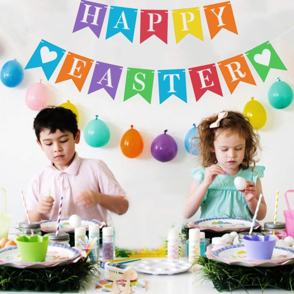 DIY Rainbow Banner Set Include 26 Letters Stencil, Make Your Own Banner for Birthday Wedding Independence Party, Handwriting Banners Party Supplies Unique Decor