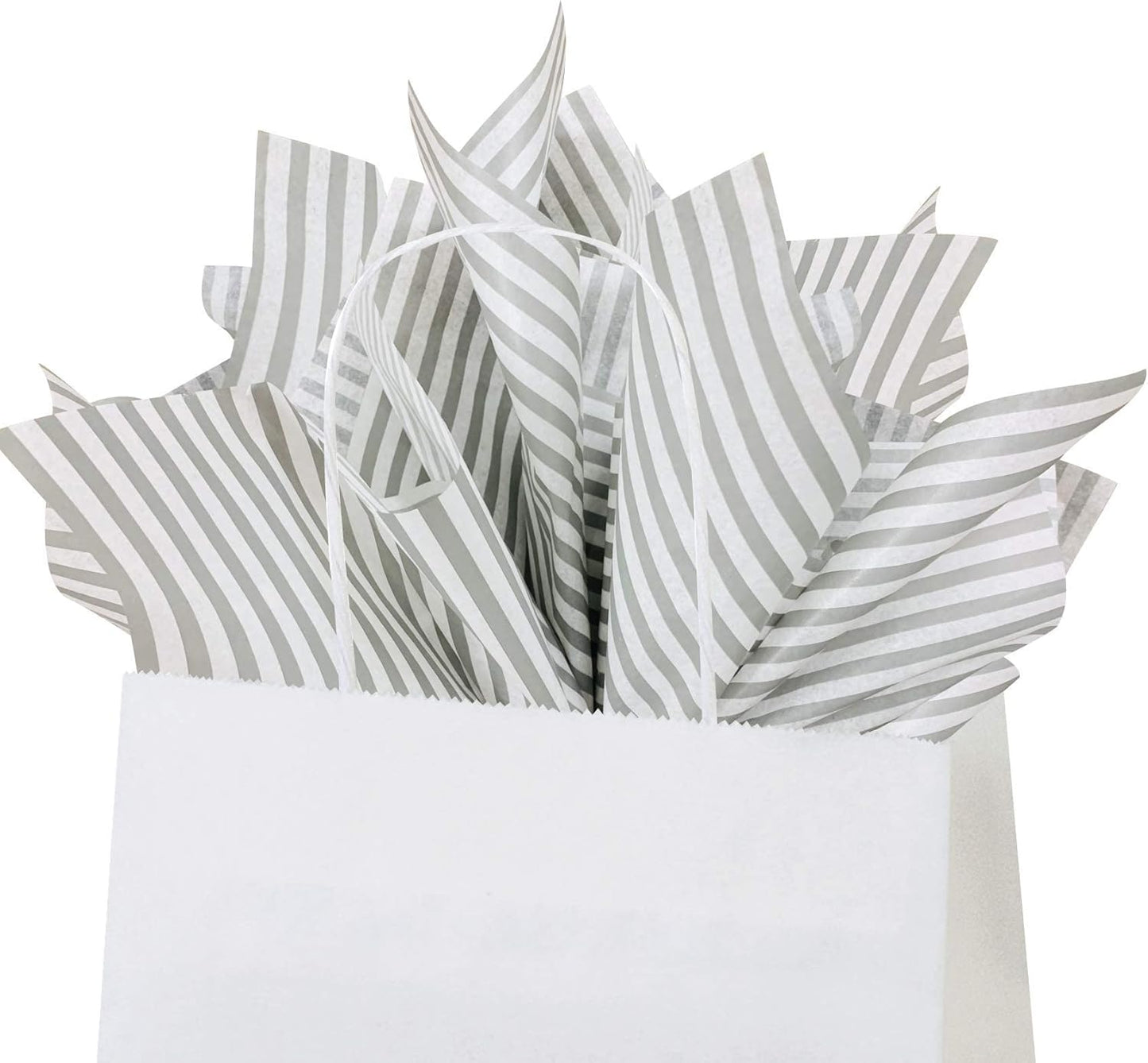 Flexicore Packaging Gray Pin Stripe Print Gift Wrap Tissue Paper Size: 15 Inch X 20 Inch | Count: 100 Sheets | Color: Gray Pin Stripe