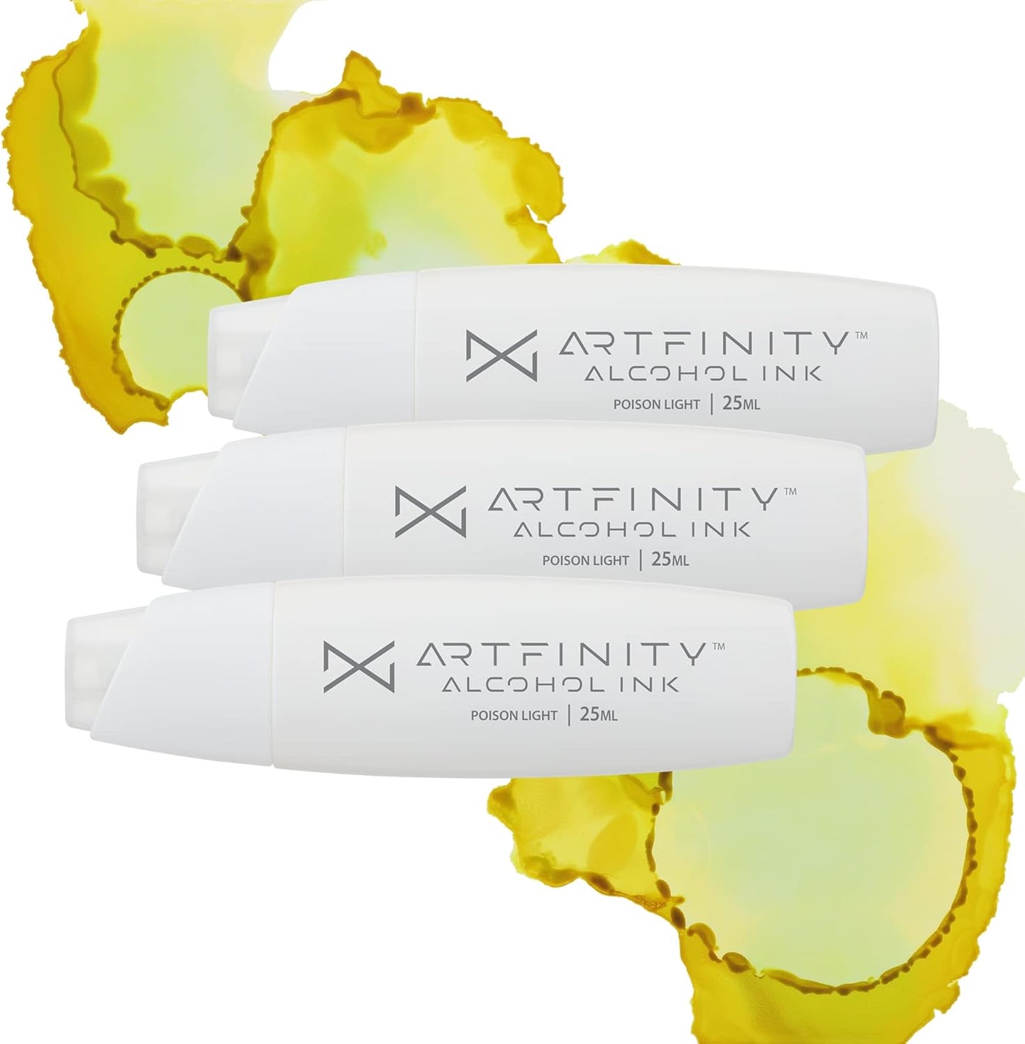 Artfinity Alcohol Inks 3 Pack - Vibrant, Professional, Dye-Based Alcohol Inks for Artfinity Alcohol Markers, Artists, Drawing, & More! - Poison Light YG3-3
