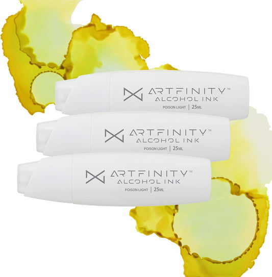 Artfinity Alcohol Inks 3 Pack - Vibrant, Professional, Dye-Based Alcohol Inks for Artfinity Alcohol Markers, Artists, Drawing, & More! - Poison Light YG3-3