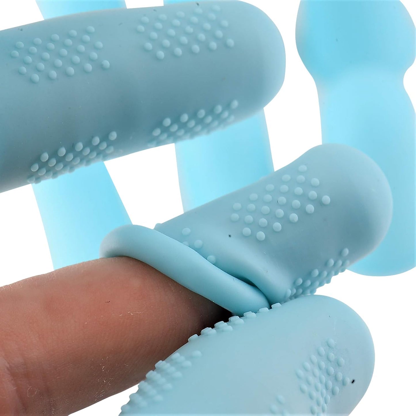 Finger Protectors [Flex Series - 12-Pack] Silicone Non-Stick Finger Covers [Turquoise - Small (6) / Medium (6)] for Hot Glue/Sewing/Wax/Rosin/Resin/Honey/Adhesives/Scrapbooking