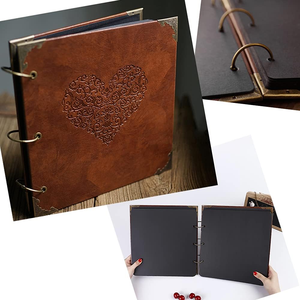 10 Sheets Double Sided 9.84 x 10.24 inch Refill Pages - Acid Free Additional Thick Craft Paper Cardboard for All Series ADVcer 10x10 Three-Ring Loose-Leaf Binder Photo Album Scrapbook (Black)