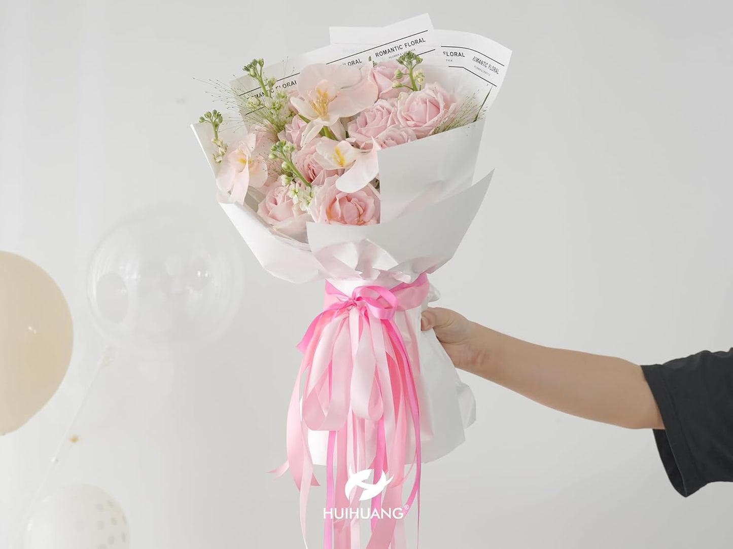 HUIHUANG Hot Pink Satin Ribbon 1/2 inch X 50 Yards Continuous, Double-Faced Satin Pink Ribbon for Gift Wrapping, Bows, DIY Crafts, Flower Bouquet, Bridal Shower Wedding Decor