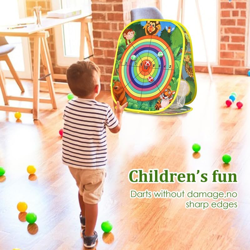 Bean Bag Toss Game for Kids/Double-Sided Foldable Cornhole Board/Backyard Beach Yard Outdoor Toys for Kids Ages 4-8/5-Second Setup/Party Supplies for Kids