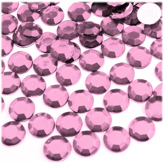 The Crafts Outlet 144pc Rhinestones Round 10mm - Flatback Light Rose Pink PNK