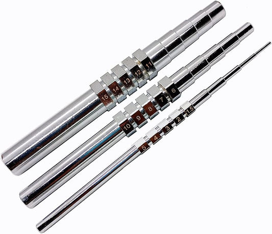 MMoon-L&F Wire Looping Wrapping Step Mandel Steel Round Bead Working Loop Jump Ring Metal Jewelry Forming Tool with 3pcs and 15 Sizes