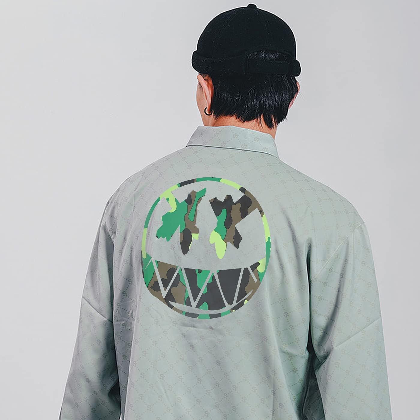 Guangyintong Camouflage Green Heat Transfer Vinyl HTV Rolls, 12" x 8ft PU Iron on Vinyl for T-Shirts, Stretchy Thin Soft HTV for All Cutter Machines, Easy to Cut & Weed