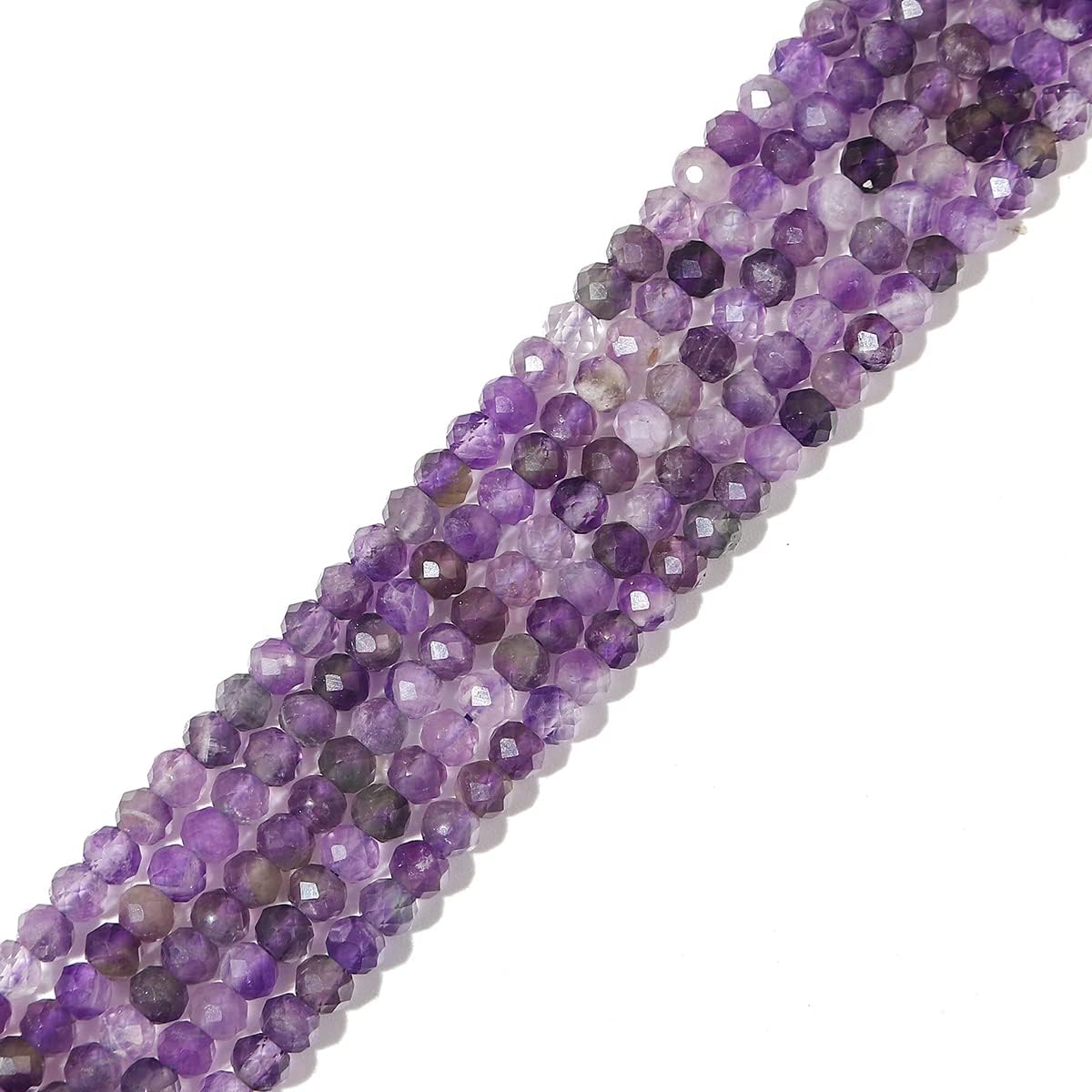 Natural Amethyst Crystal Beads 4x2mm 120pcs Faceted Rondelle Loose Semi Gemstone Beads for Jewelry Making Design