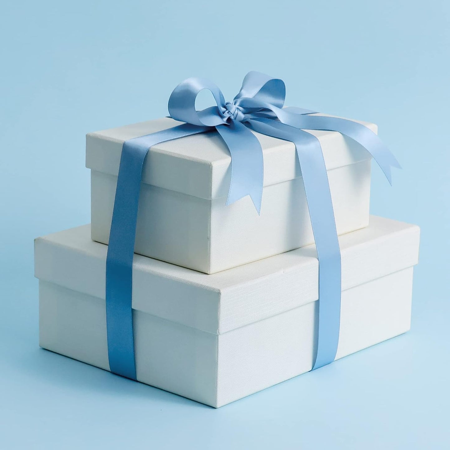 HUIHUANG Dusty Blue Satin Ribbon 50 Yards Double Faced Satin Ribbon 1 inch Blue Silk Ribbon for Gift Wrapping Bows Crafts Bridal Floral Bouquet Cake Wedding Invitation Card Birthday Party Decor