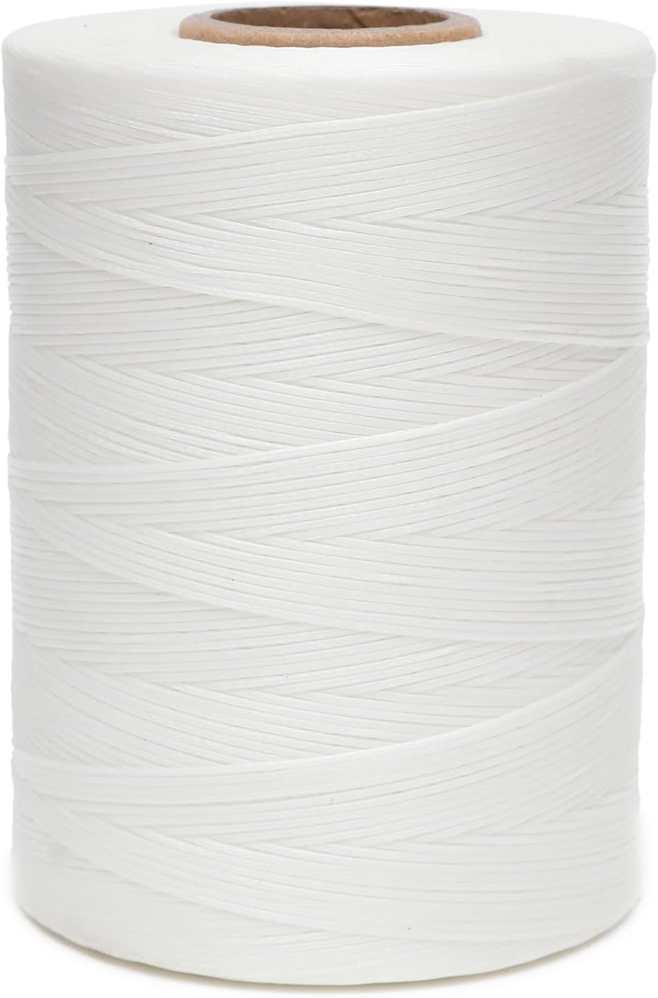 Waxed Thread,852Yds 150D 0.8mm Flat Polyester Wax Thread for Hand Sewing Leather Craft DIY Projects Shoes Repair Book Binding(White)