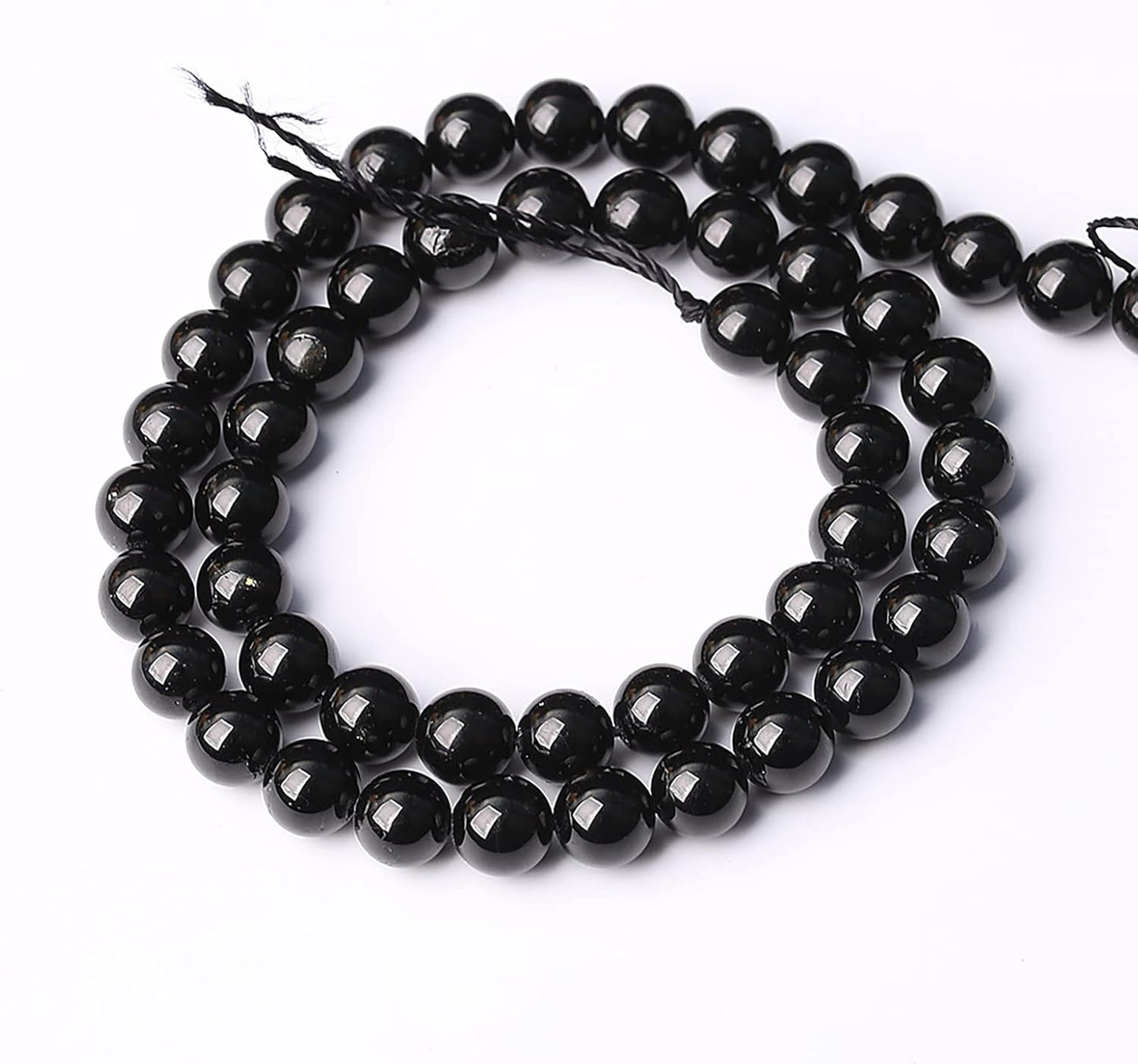 38pcs 10mm AAAA Natural Black Tourmaline Gemstone Beads Round Loose Beads for Jewelry Making DIY Bracelet Necklace