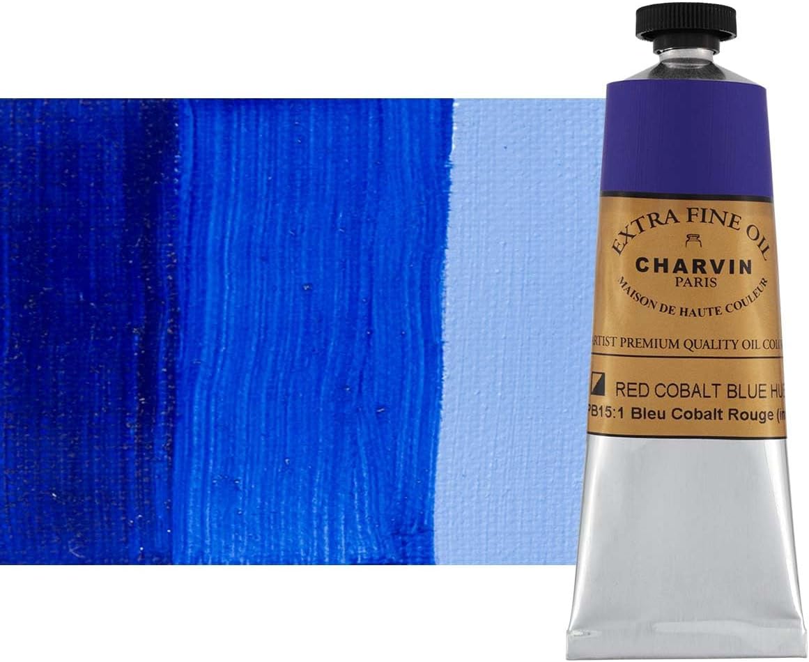 Charvin Extra Fine Oil Paint, Cobalt Blue Reddish Hue 60 mL - Triple-Milled, Rich Texture, Poppy Oil-Based, Light-Fast, Handmade, Archival Quality