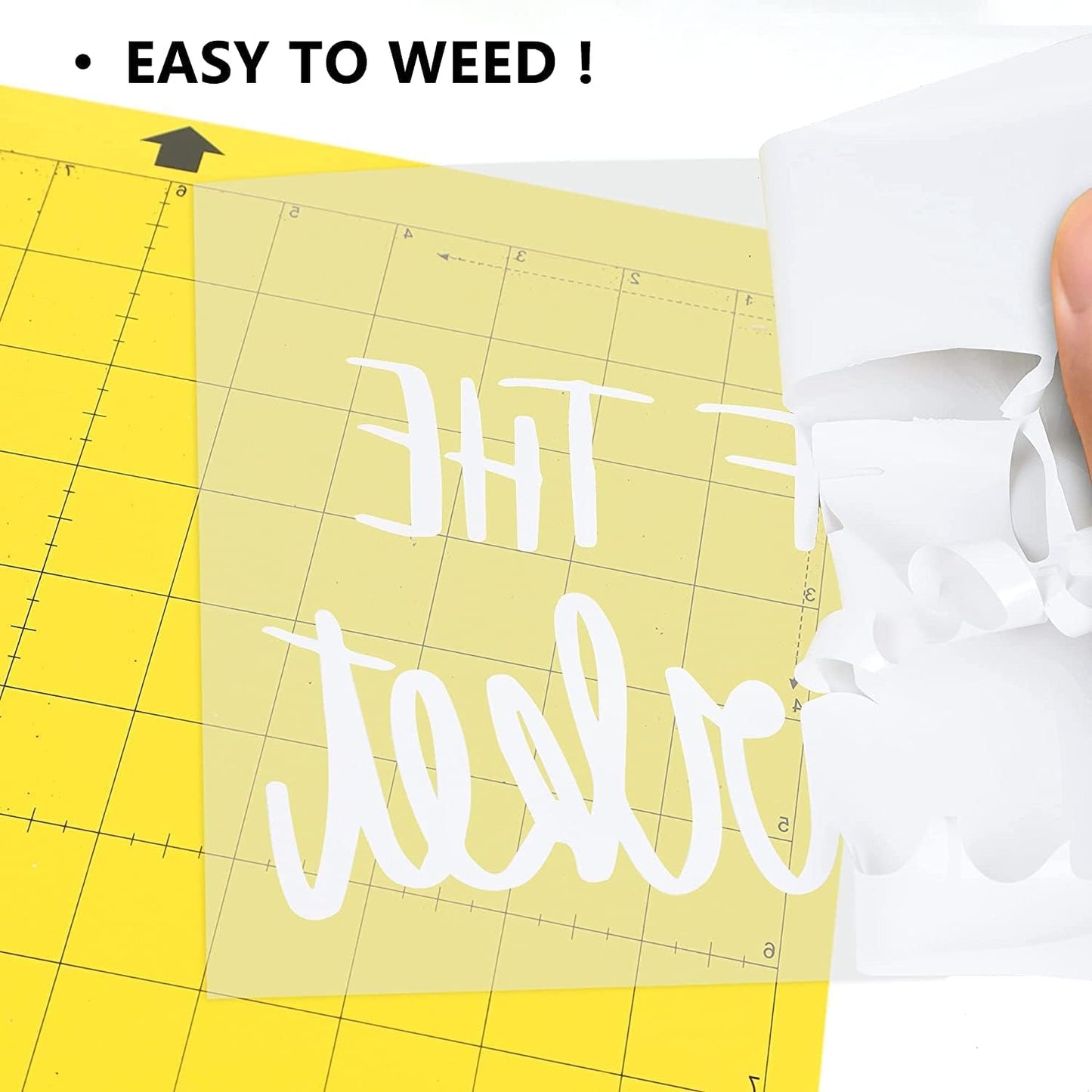 HTV Iron on Vinyl 12Inch by 12ft Roll Heat Transfer Vinyl for T-Shirt HTV Vinyl Rolls for All Cutter Machine - Easy to Cut & Weed for Heat Transfer Design (12ft, White)