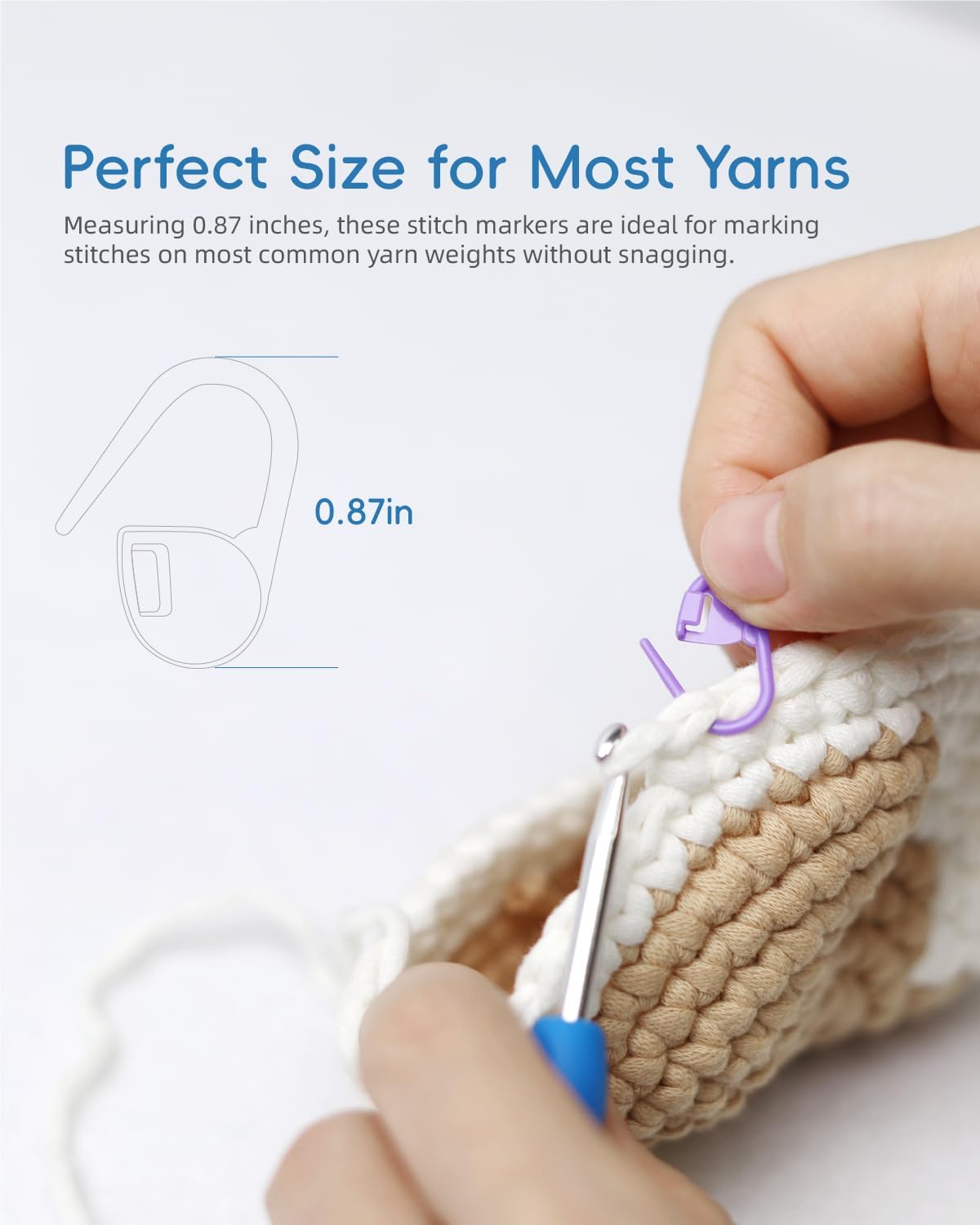 100PCS Crochet Stitch Markers by Flickzo – Locking Stitch Markers with Storage Case, Plastic Safety Pins for Knitting & Crochet, Colorful Yarn Accessories for Crochet Tools & Supplies