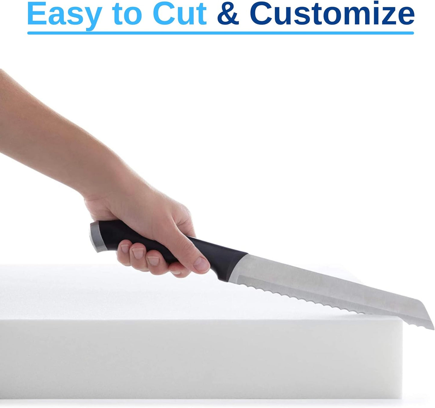 FoamRush 5" x 24" x 24" Upholstery Foam Cushion High Density (Square Foam for Dining Chairs, Chair & Wheelchair Seat Cushion Replacement)