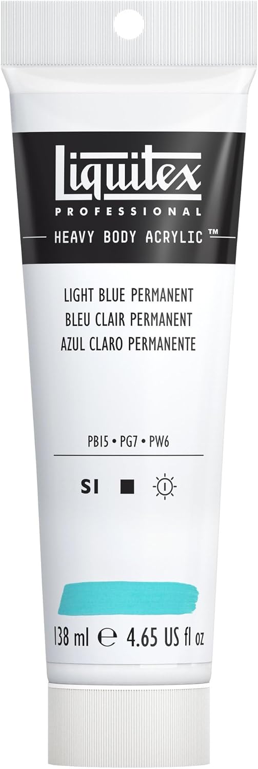 Liquitex Professional Heavy Body Acrylic Paint, 4.65-oz (138ml) Tube, Light Blue Permanent