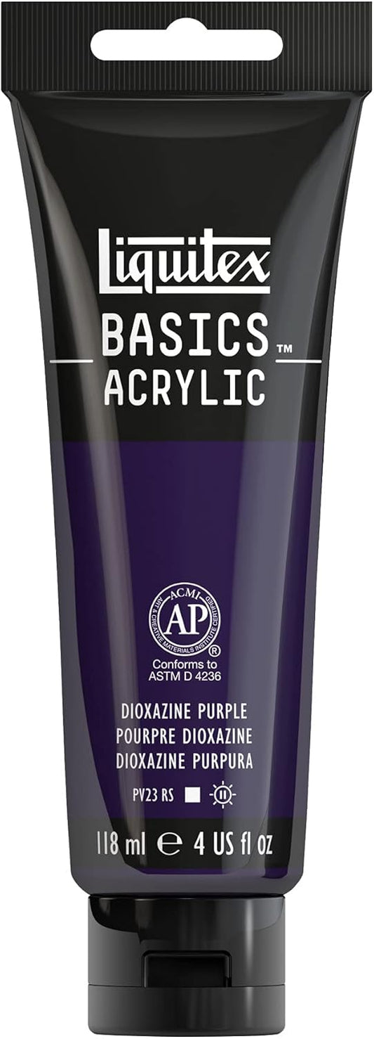 Liquitex BASICS Acrylic Paint, 118ml (4-oz) Tube, Dioxazine Purple