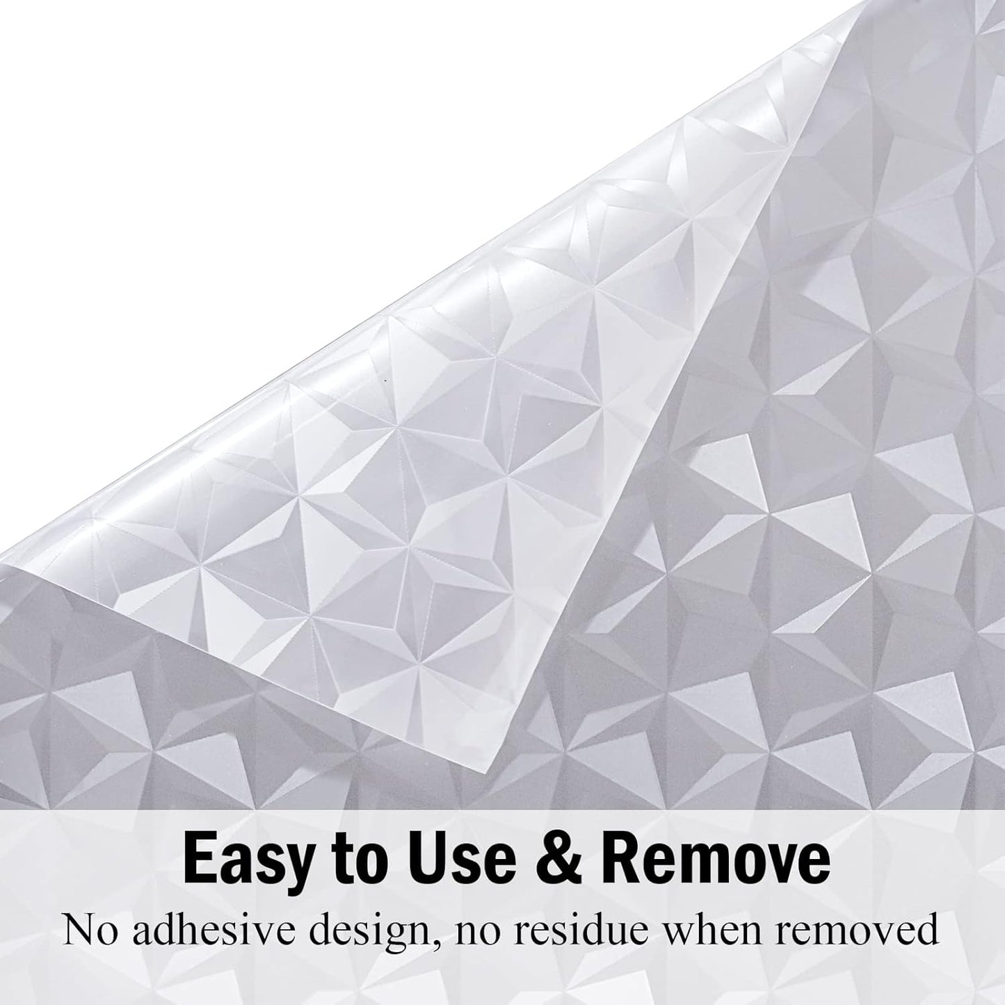 Niviy 3D No Glue Static Cling Window Films Privacy Cut Glass Window Sticker for Bathroom Office Kitchen Window Decor 23.6"x 78.7", Frosted