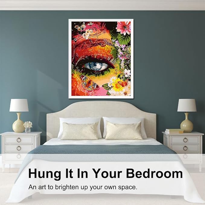 BAISITE Paint by Numbers Kit for Adults Beginners,16" Wx20 L Canvas for Painting Kits for Adults in Colorful Box-Color Eye Mother Earth 8407