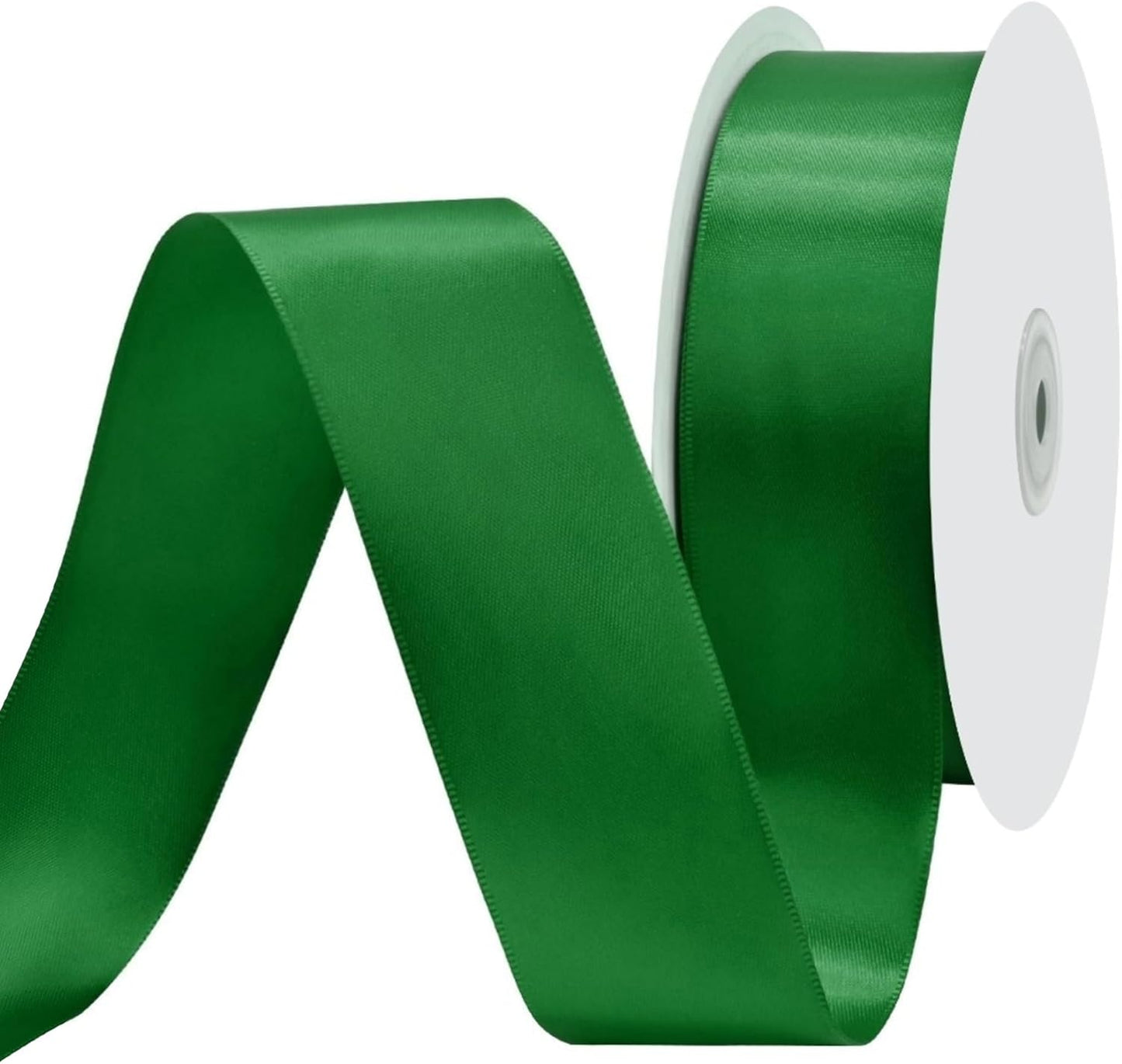 Forest Green Satin Ribbon 1-1/2" X 50 Yards Solid Color Double Faced Ribbons Perfect for Crafts Wedding Decor Bow Making Arts Sewing and More