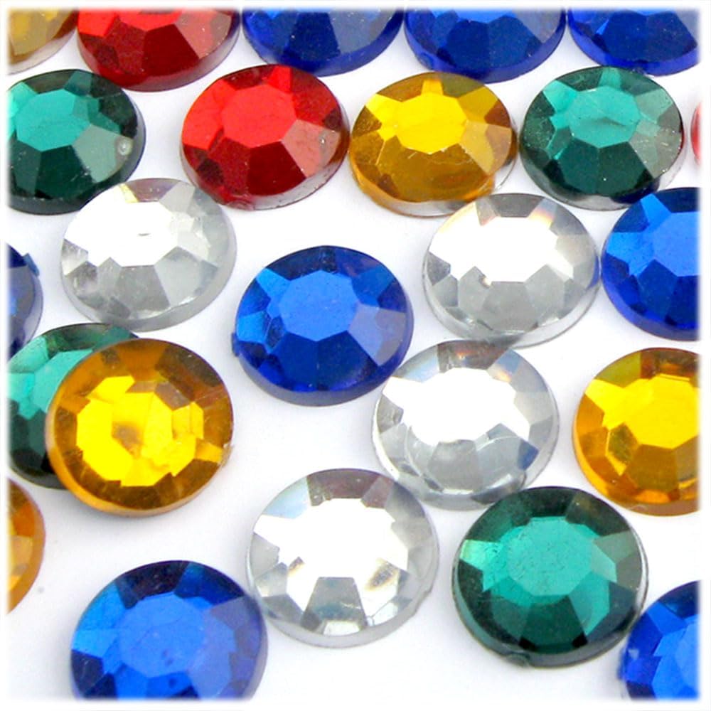 The Crafts Outlet 72pc Rhinestones Round 20mm - Jewel Tone Assortment