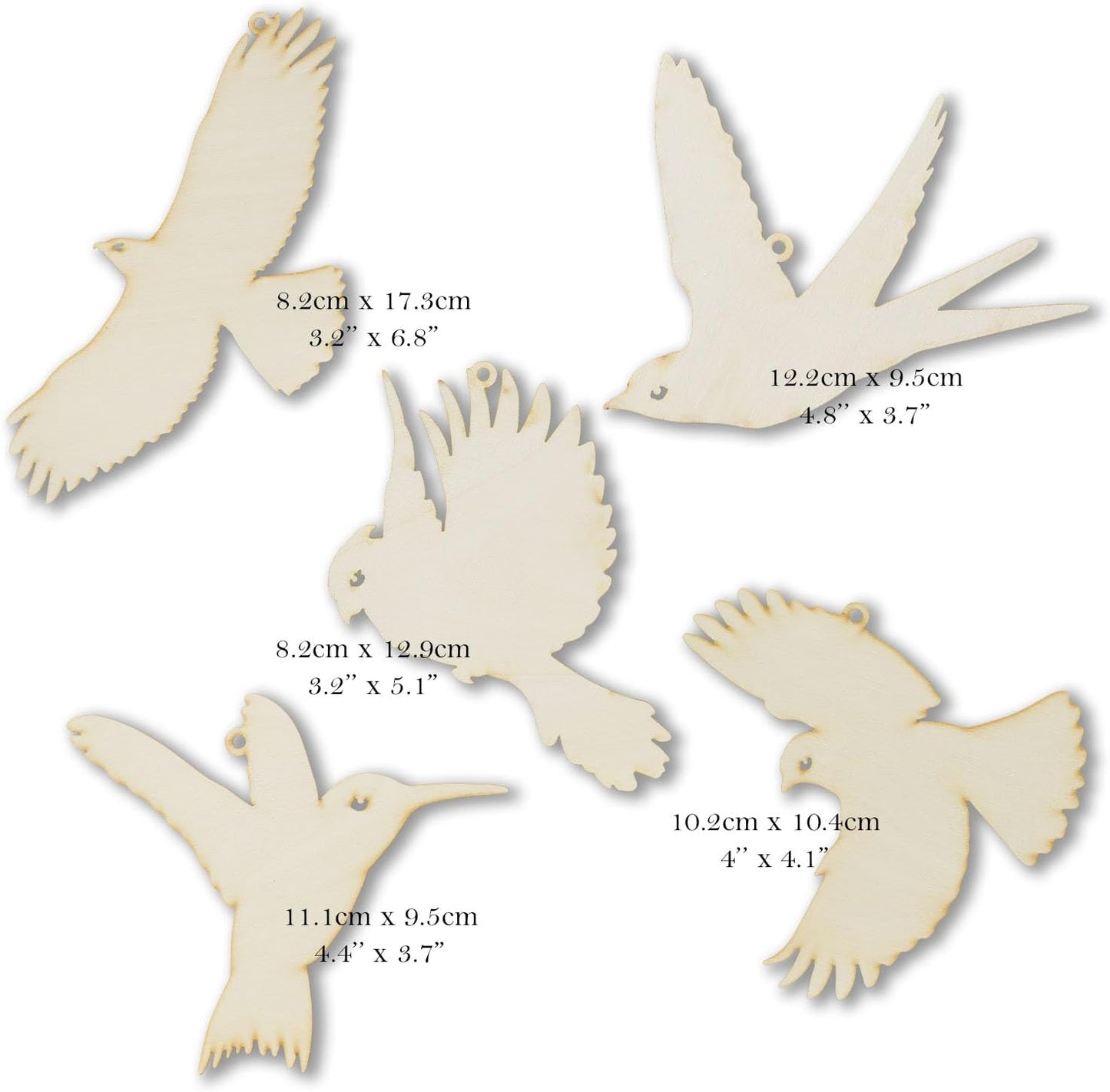 Summer-Ray 20 Wooden Flying Bird Laser Cutout DIY Craft Home Decoration Art Embellishment Room Decoration