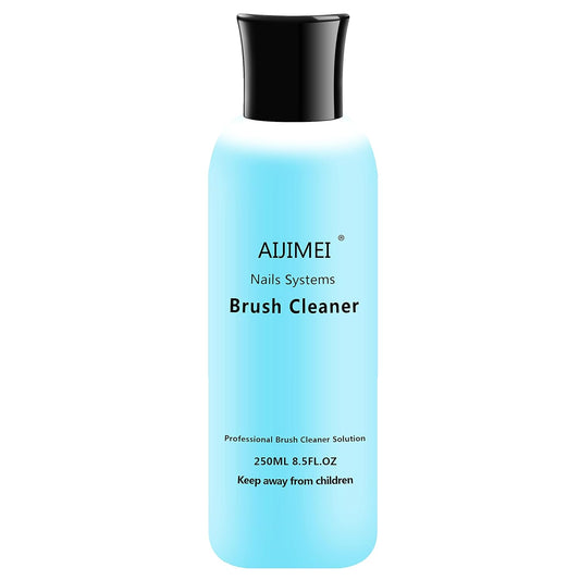 Aijimei Acrylic Nail Brush Cleaner - Liquid Paint Brush Cleaner for Nails Artists (250ml/8.5 FL.OZ)