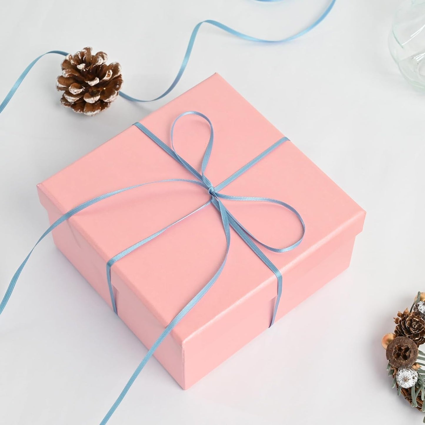 Dusty Blue Satin Ribbon 1/8" X 50 Yards Solid Color Double Faced Ribbons Perfect for Crafts Wedding Decor Bow Making Arts Sewing and More