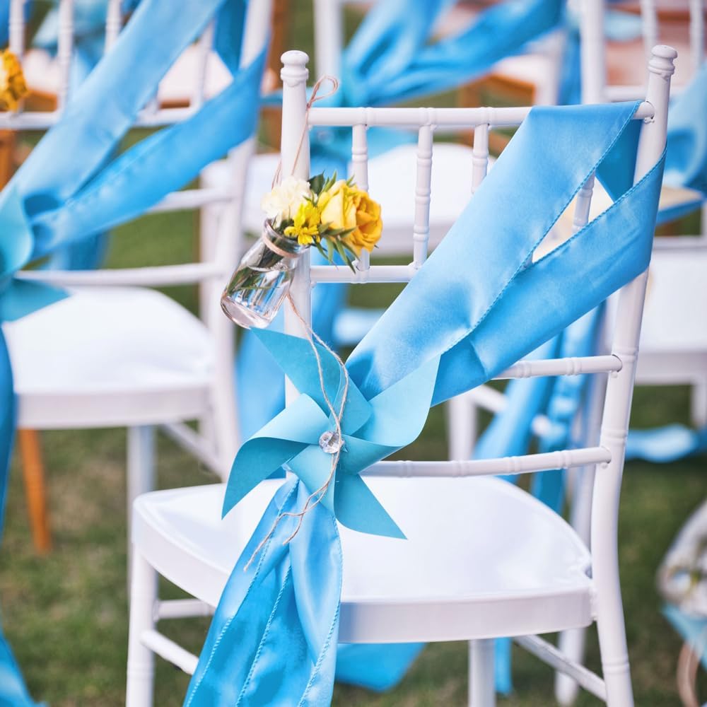 4" x 25 Yards Satin Ribbon, Navy Blue Silk Ribbon Ideal for Gift Wrapping, Floral Bouquets, Crafts, Wedding Party Decorations, Christmas and Sewing Projects