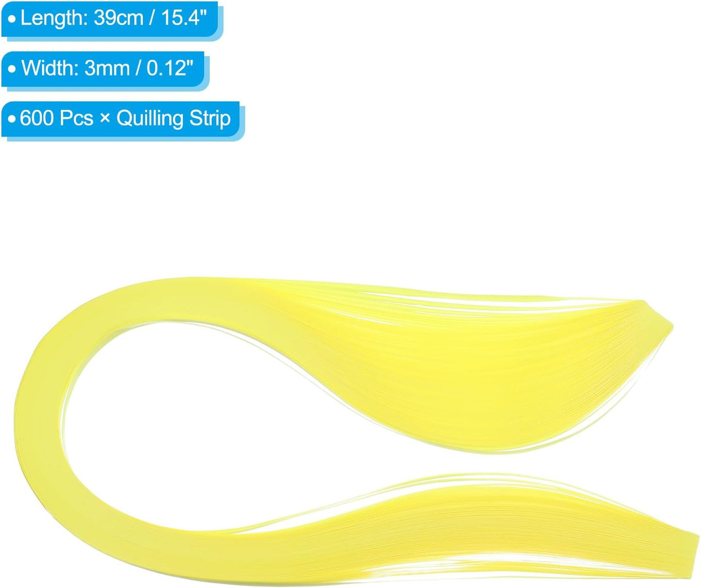 PATIKIL 600pcs Quilling Strips Paper 1/8"(3mm) 39cm Origami Paper Quilling Strip for Art DIY Hand Craft Christmas, Yellow