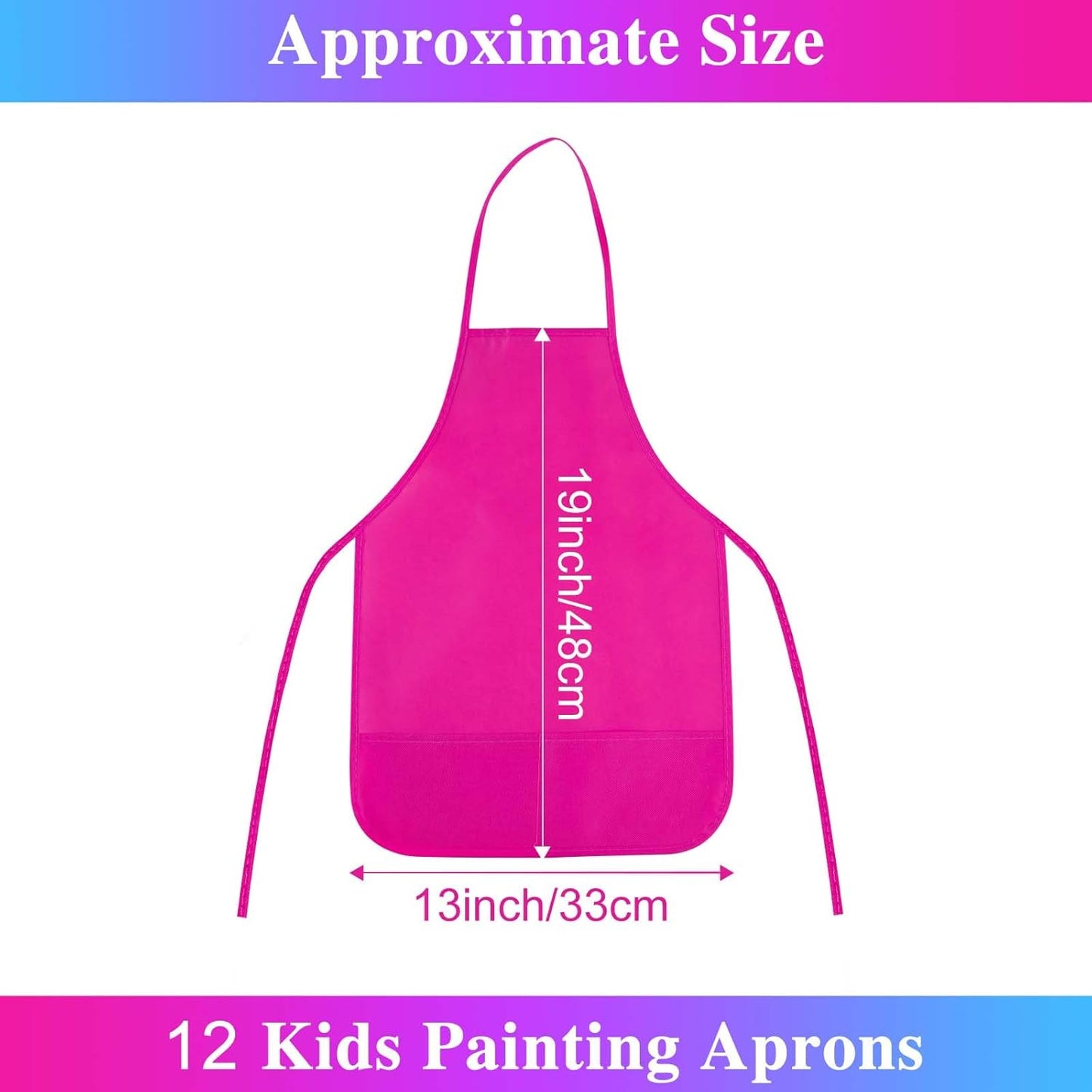 8 Pcs Kids Apron Painting Aprons for Kids Art Smocks Paint Apron Bulk for Painting Classroom Activity Kitchen Crafts Party Supplies(Rose Red)