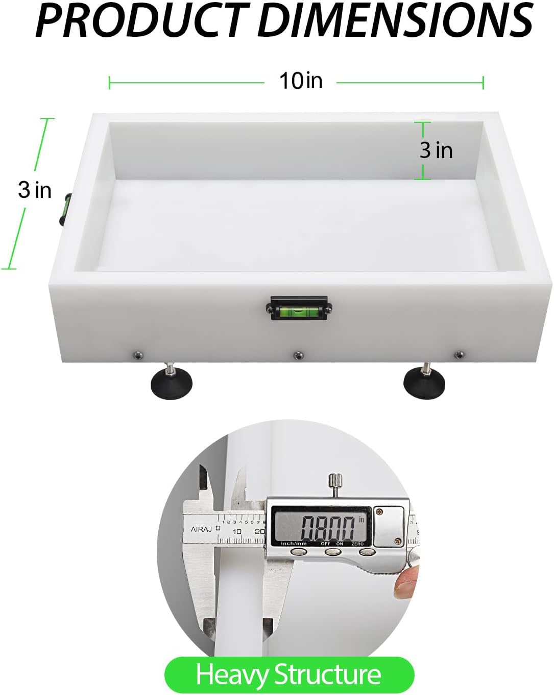 Large Reusable Epoxy Resin Mold 10×3×3 Adjustable Clamping System – Ideal Resin Molds for Coffee Tables, Trays, Cutting Boards & DIY Projects