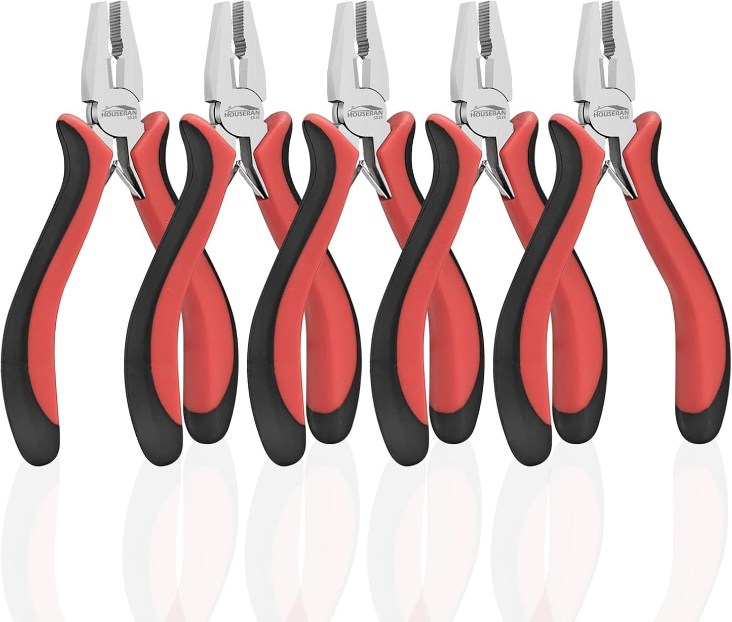Linemans Pliers 5"-5 Pack Linemans Pliers for Jewelry Making with Spring Loaded for DIY, Craft, Repairing